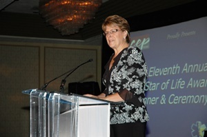 Ohio ACEP Executive Director Laura Tiberi speaks at the 11th Annual EMS Star of Life Awards